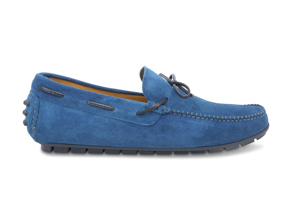 Melluso uomo mocassini estivi in camoscio blu chiaro U16007B-216038